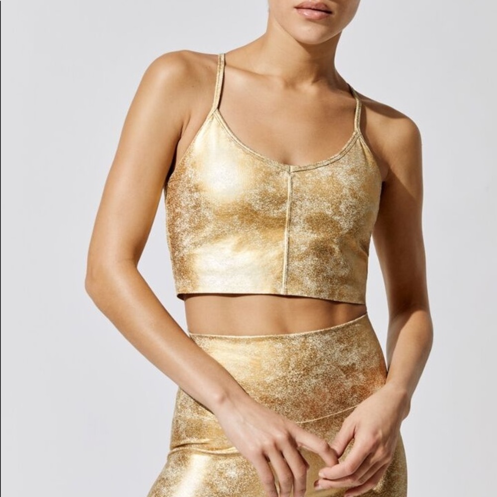 Carbon38 SET Leatherette legging + longline bra